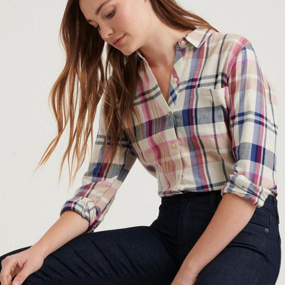 Lucky Brand Classic One Pocket Plaid Shirt size Medium- NEW